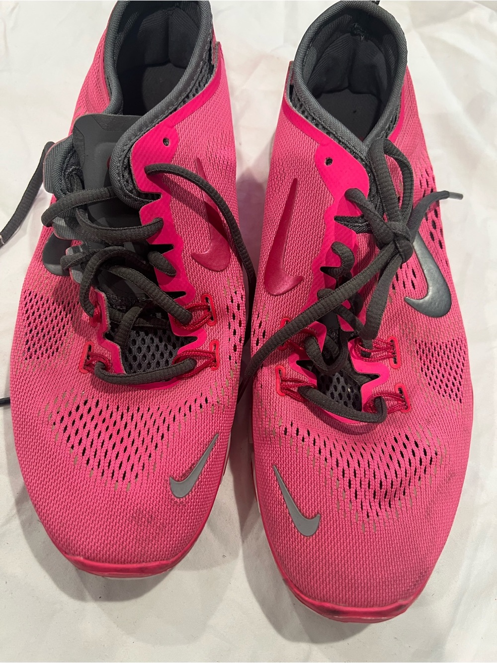 Nike Women's Hot Pink and Black Mesh Running Trainers